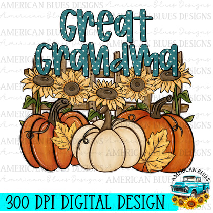 Great Grandma Pumpkin Patch Name digital design | American Blues Designs 