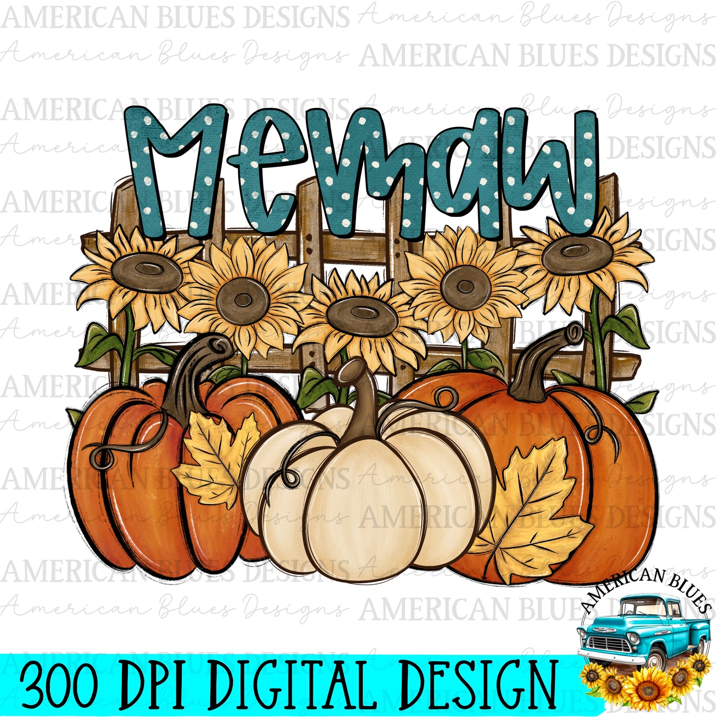 Memaw Pumpkin Patch Name digital design | American Blues Designs 