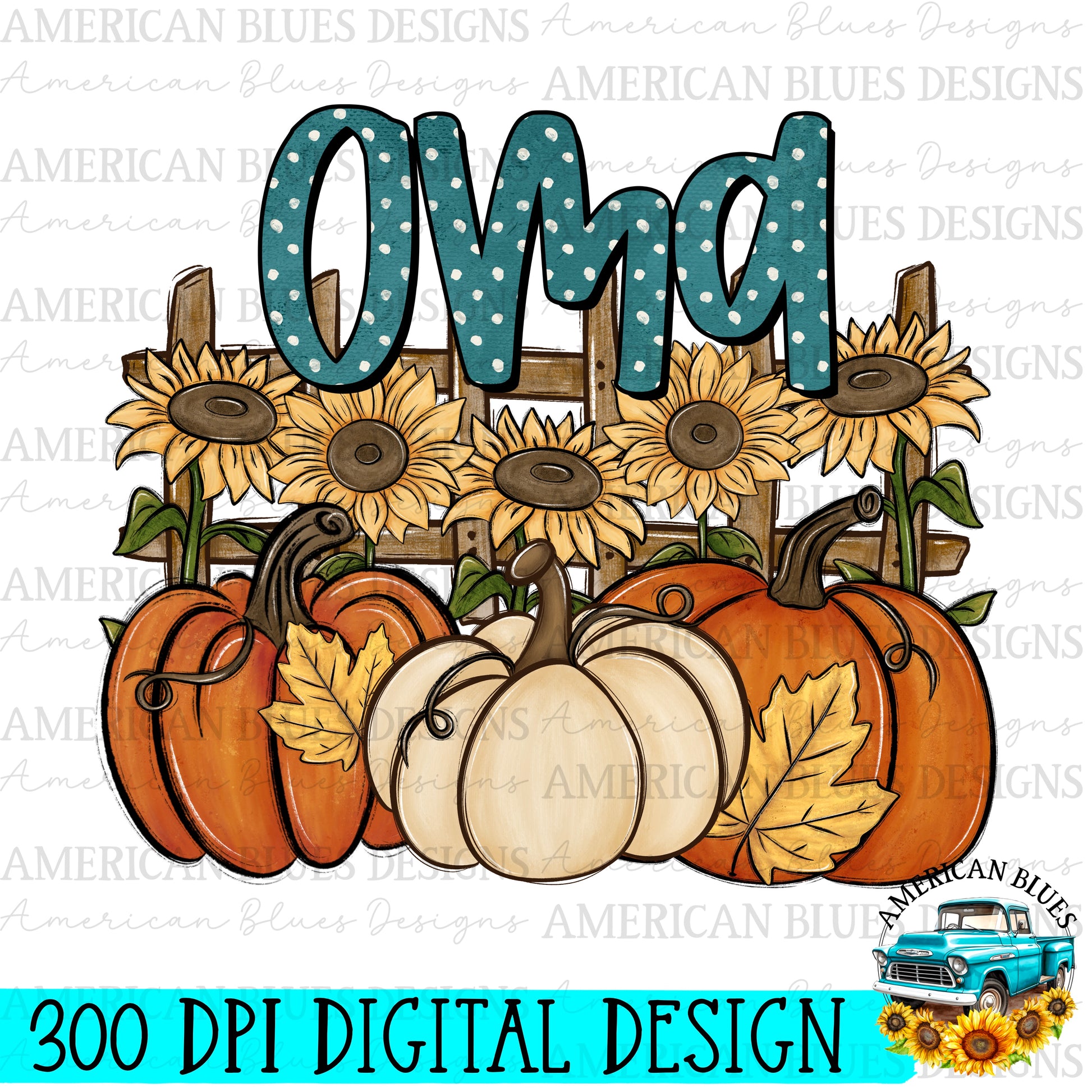 Oma Pumpkin Patch Name digital design | American Blues Designs 