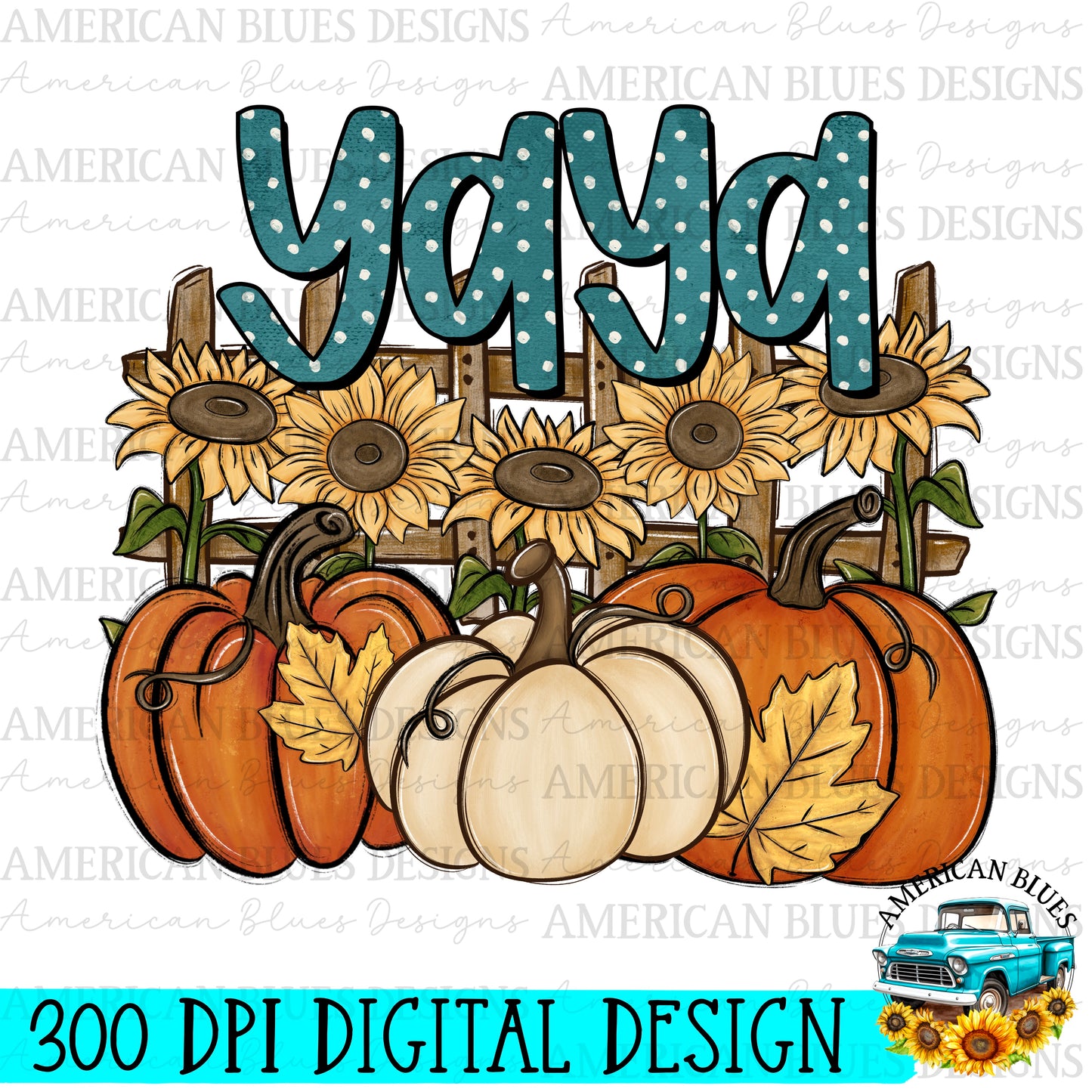 Yaya Pumpkin Patch Name digital design | American Blues Designs 