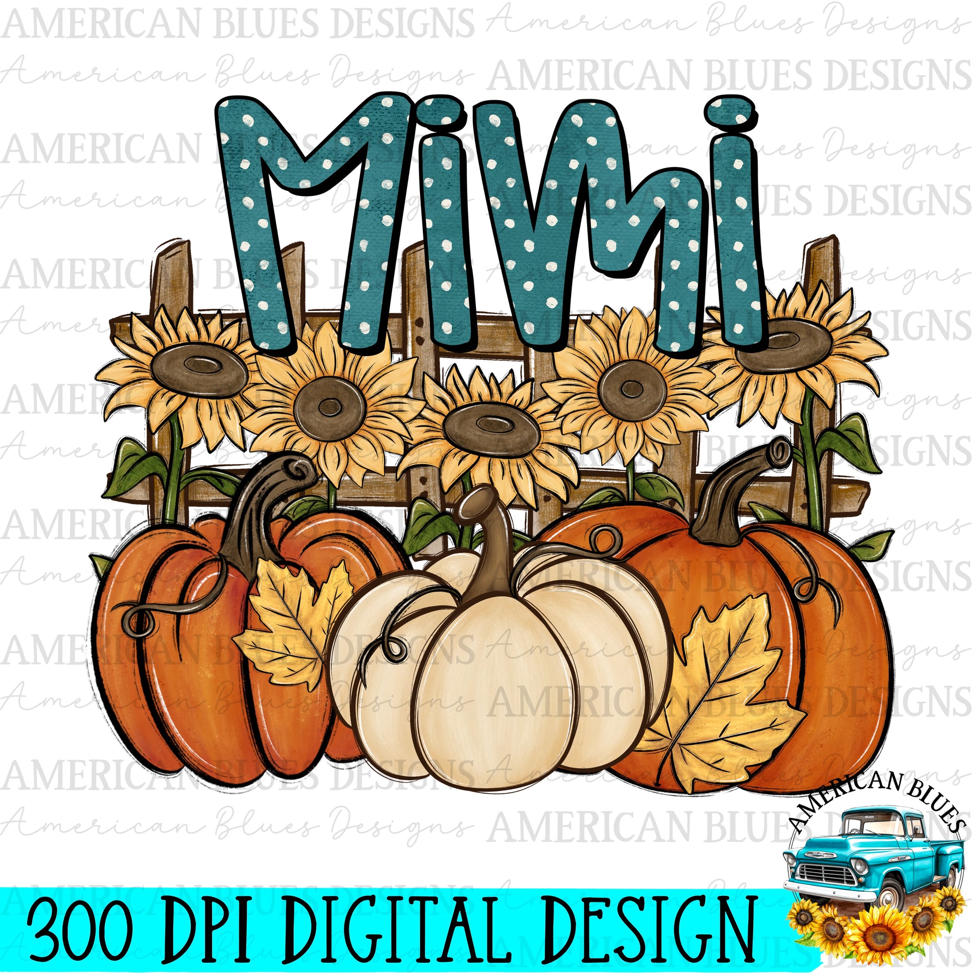 Mimi Pumpkin Patch Name digital design | American Blues Designs 