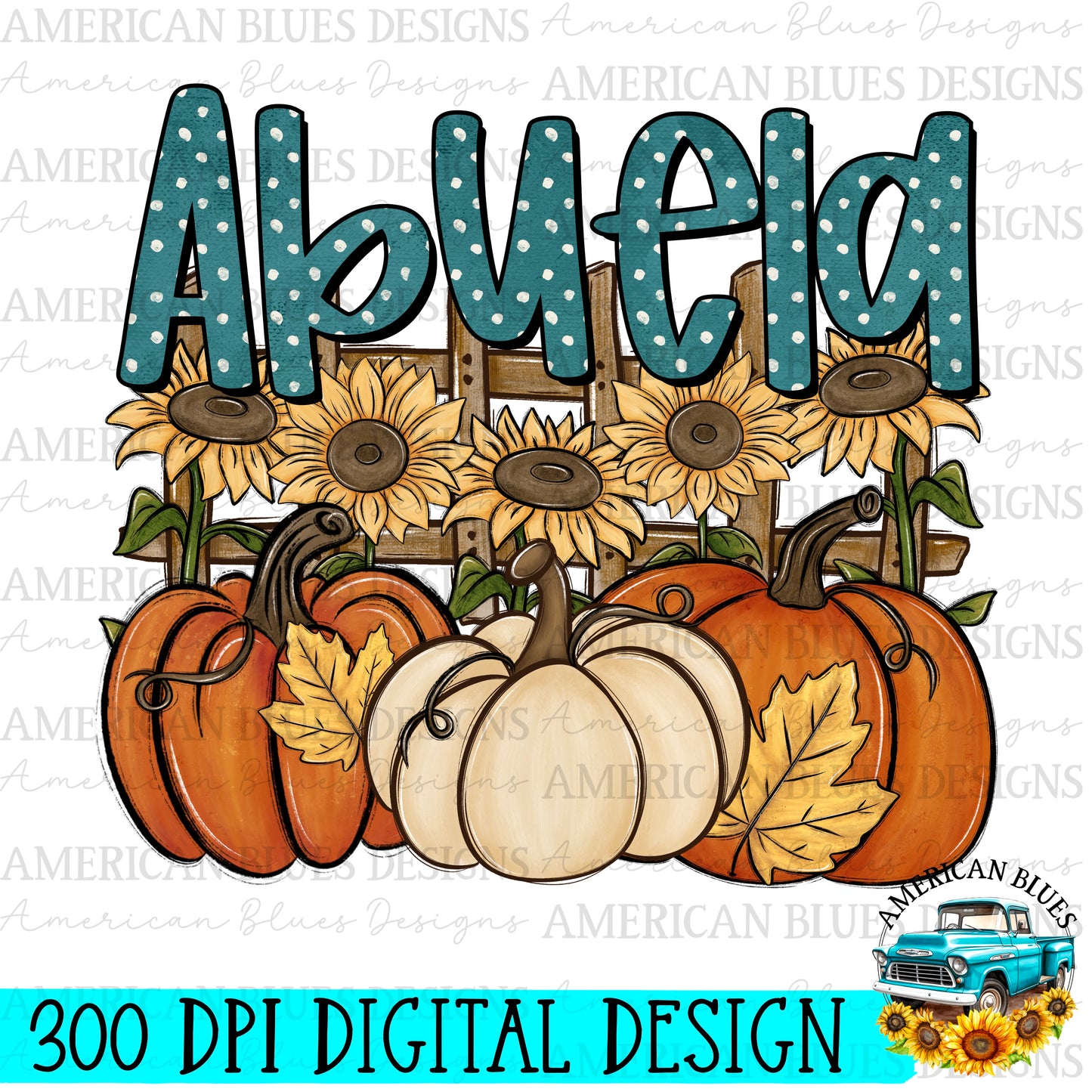 Abuela Pumpkin Patch Name digital design | American Blues Designs 