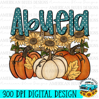 Abuela Pumpkin Patch Name digital design | American Blues Designs 