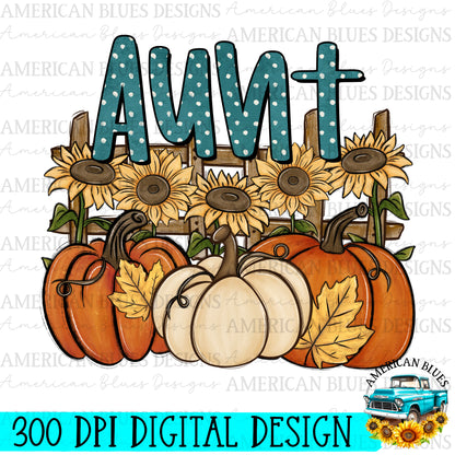 Aunt Pumpkin Patch Name digital design | American Blues Designs 