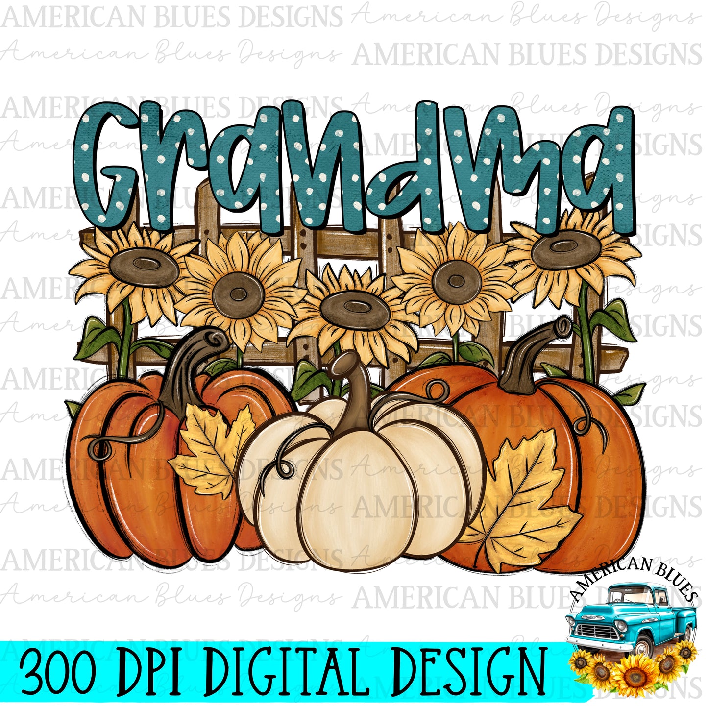 Grandma Pumpkin Patch Name digital design | American Blues Designs 