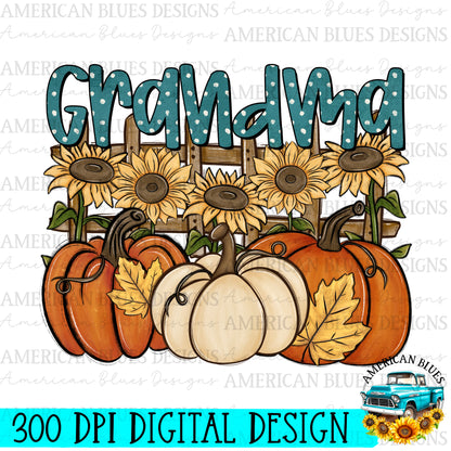 Grandma Pumpkin Patch Name digital design | American Blues Designs 