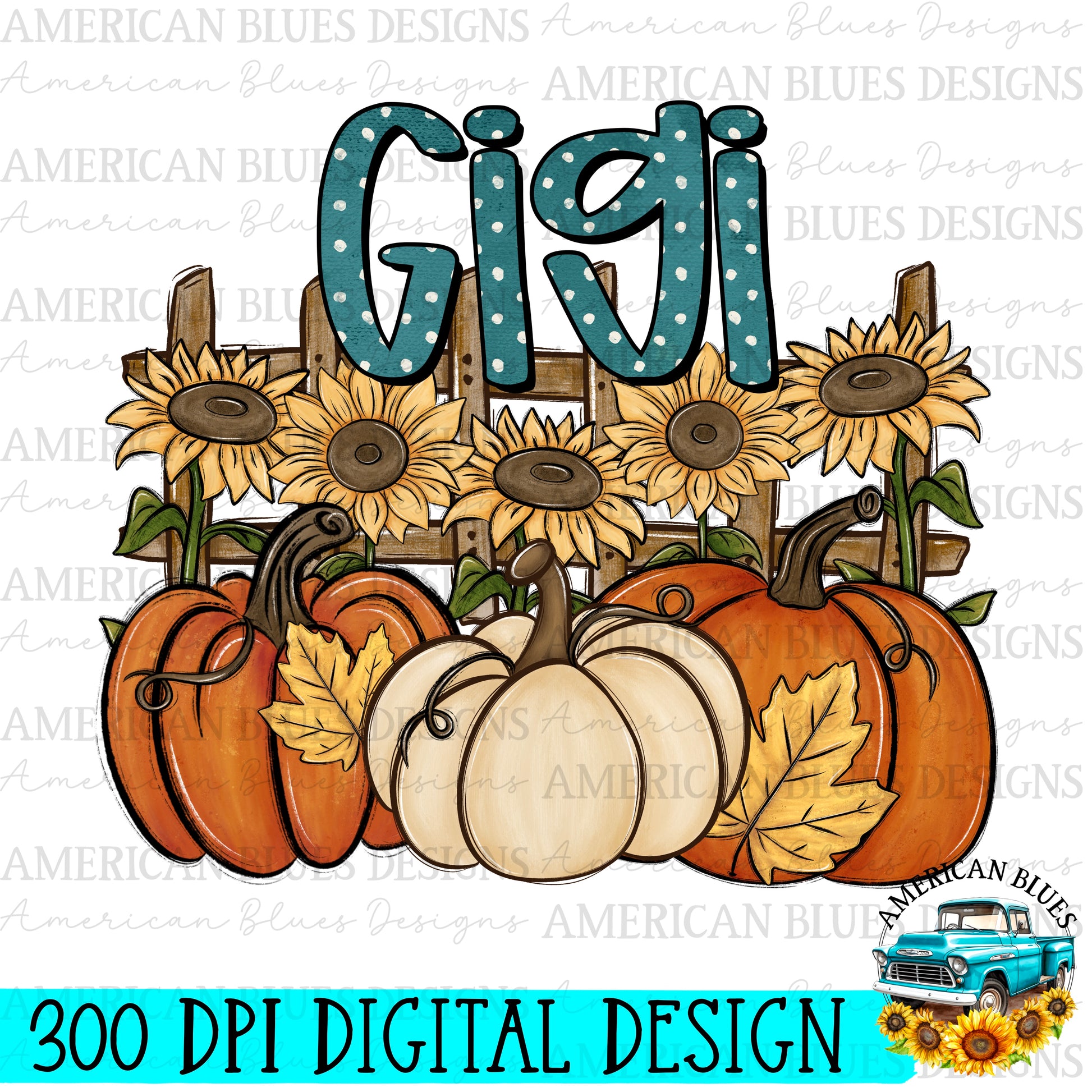 Gigi Pumpkin Patch Name digital design | American Blues Designs 