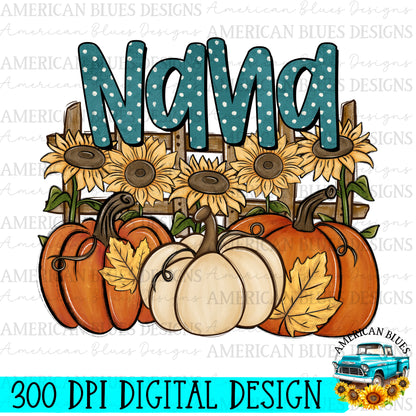 Nana Pumpkin Patch Name digital design | American Blues Designs 