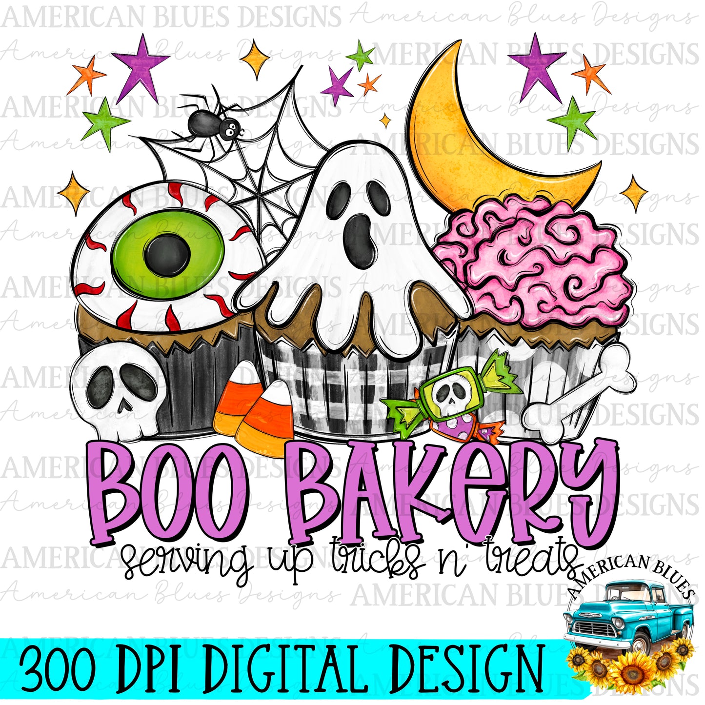 Boo Bakery digital design | American Blues Designs 