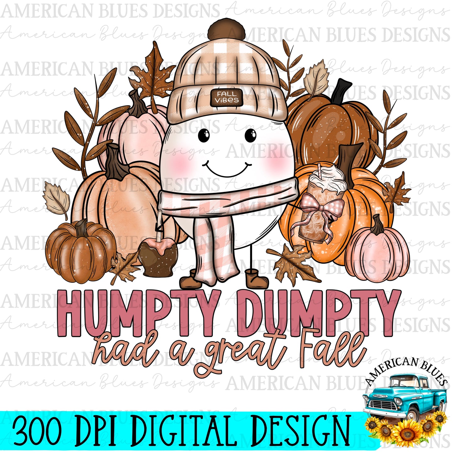 Humpty Dumpty had a great Fall digital design | American Blues Designs 