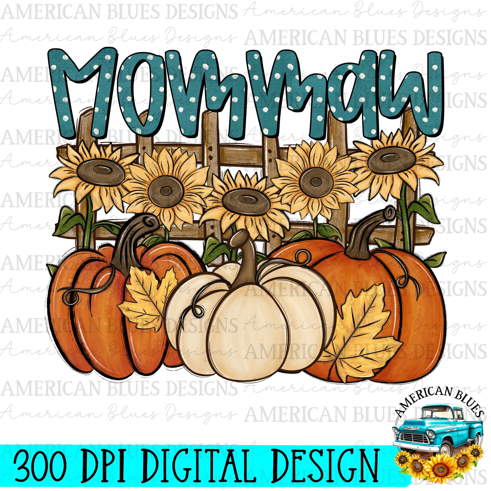 Mommaw Pumpkin Patch Name digital design | American Blues Designs 