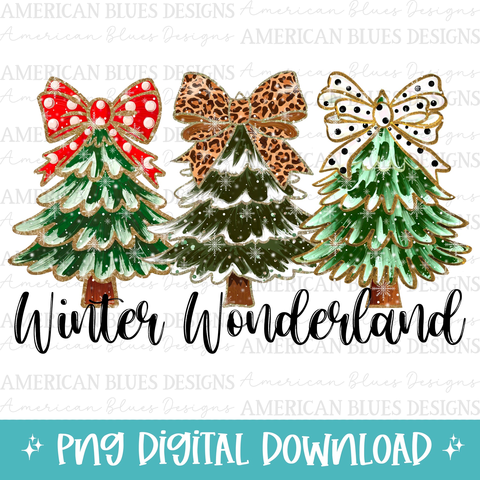 Winter Wonderland Coquette Tree digital design | American Blues Designs