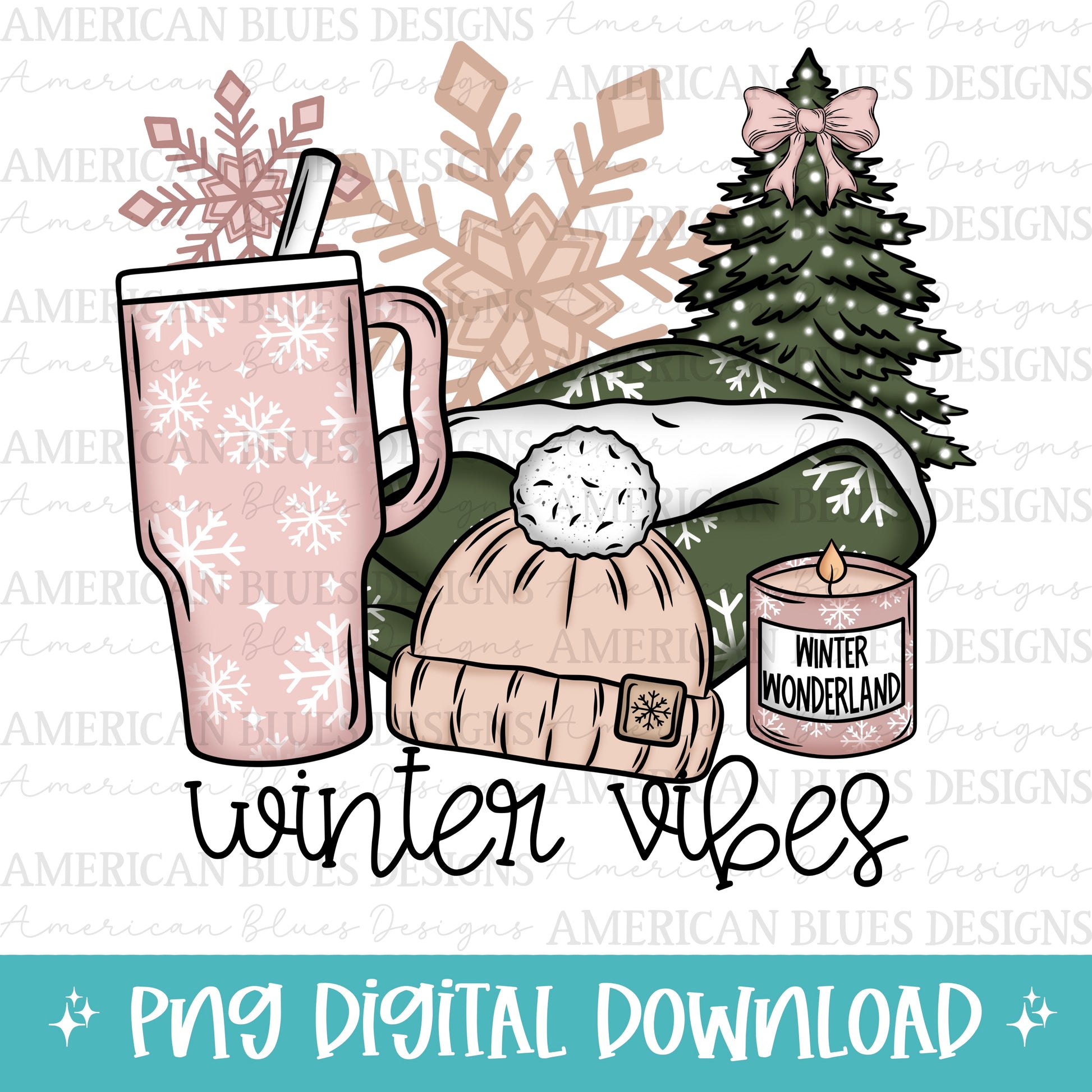 Winter Vibes digital design | American Blues Designs