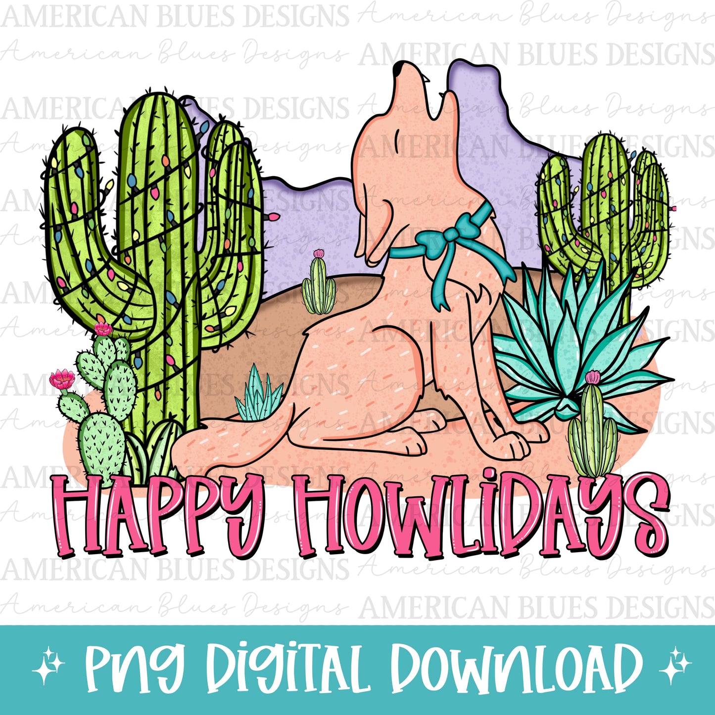 Happy Howlidays digital design | American Blues Designs