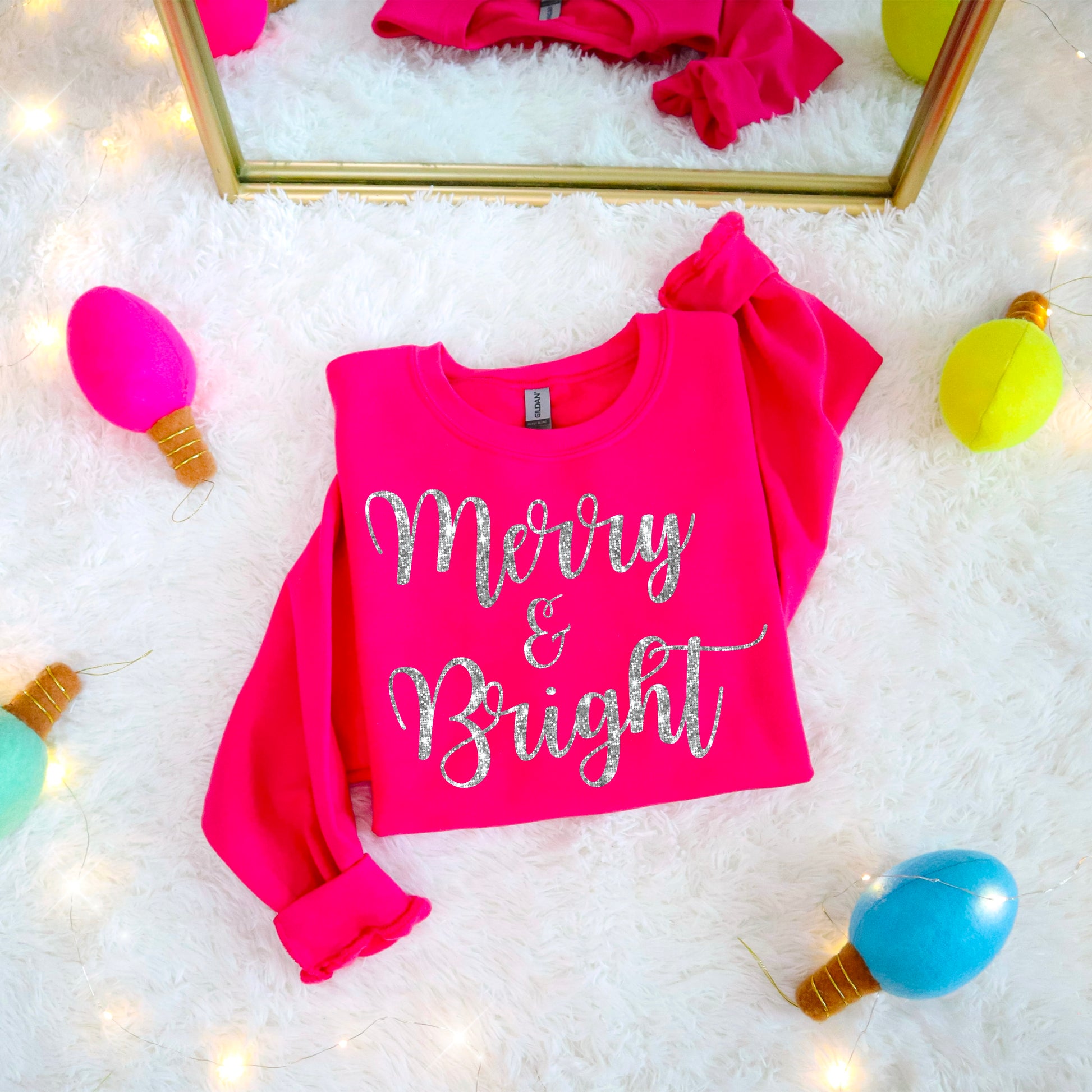 Merry & Bright sequin digtial design | American Blues Designs