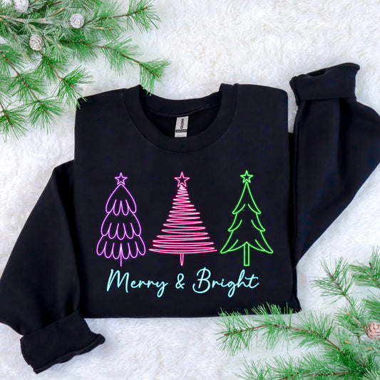 Merry & Bright neon digital design | American Blues Designs