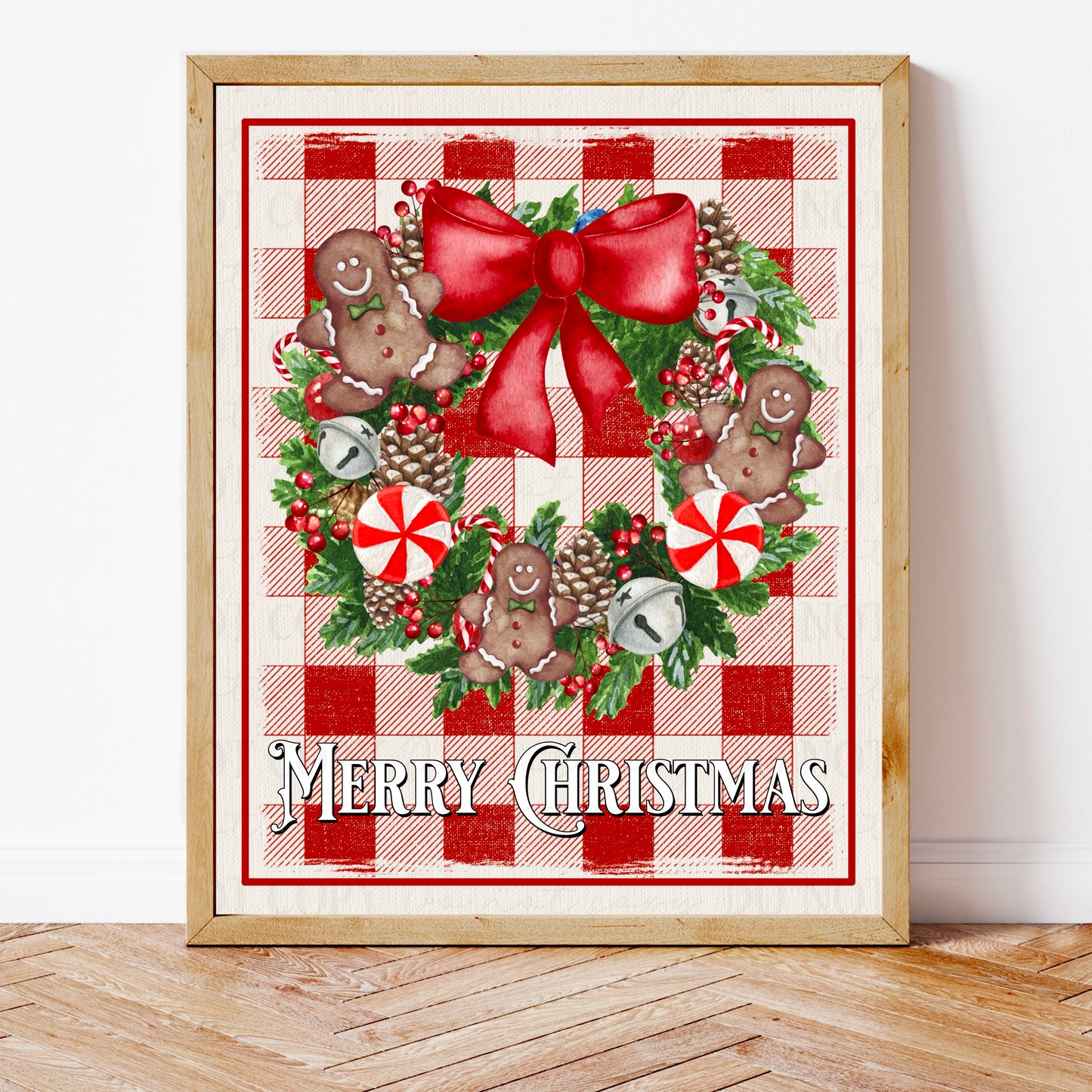 Merry Christmas Gingerbread Wreath printable | American Blues Designs