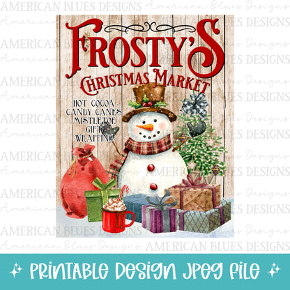 Frosty's Christmas Market printable | American Blues Designs