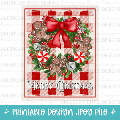 Merry Christmas Gingerbread Wreath printable | American Blues Designs