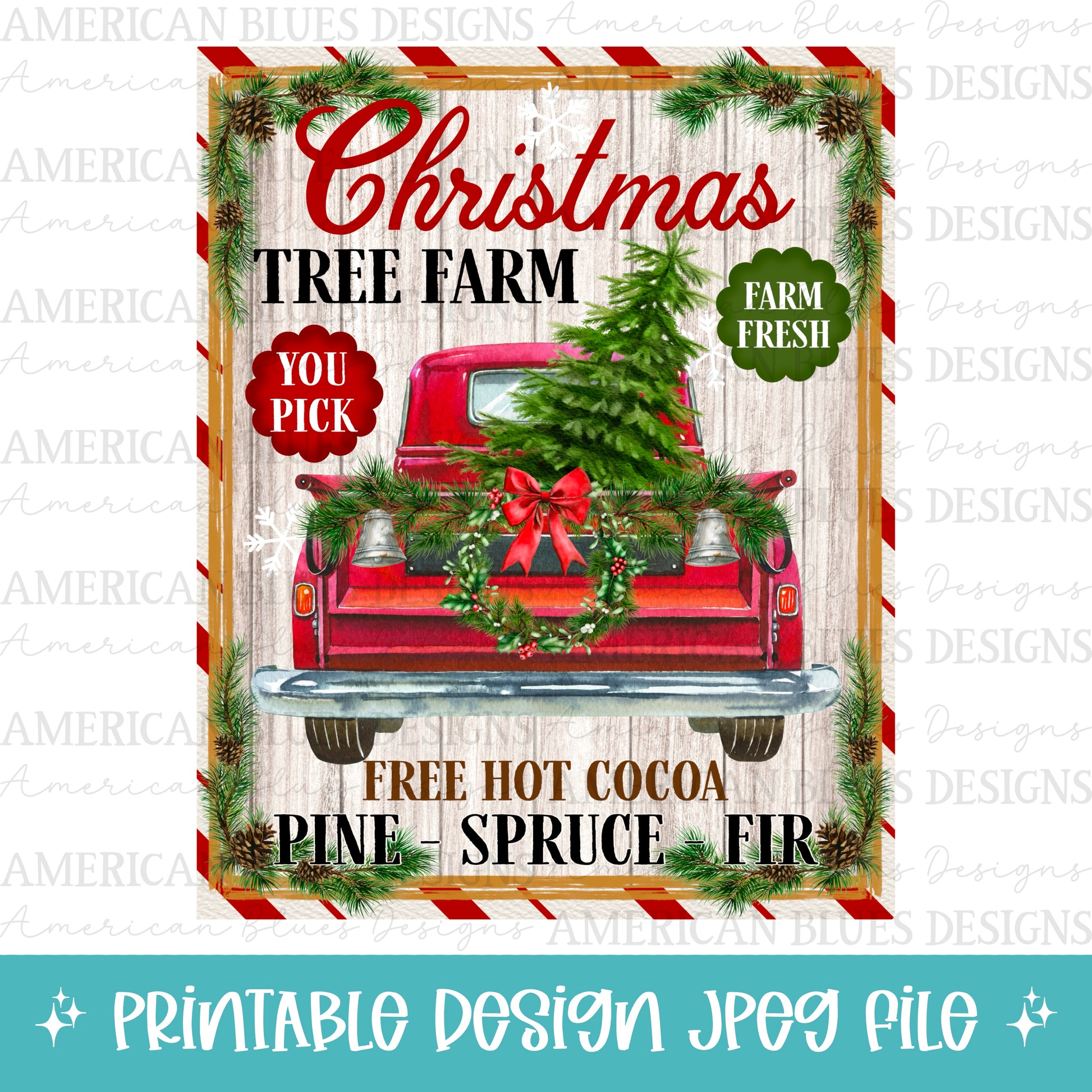 Christmas Tree Farm printable | American Blues Designs