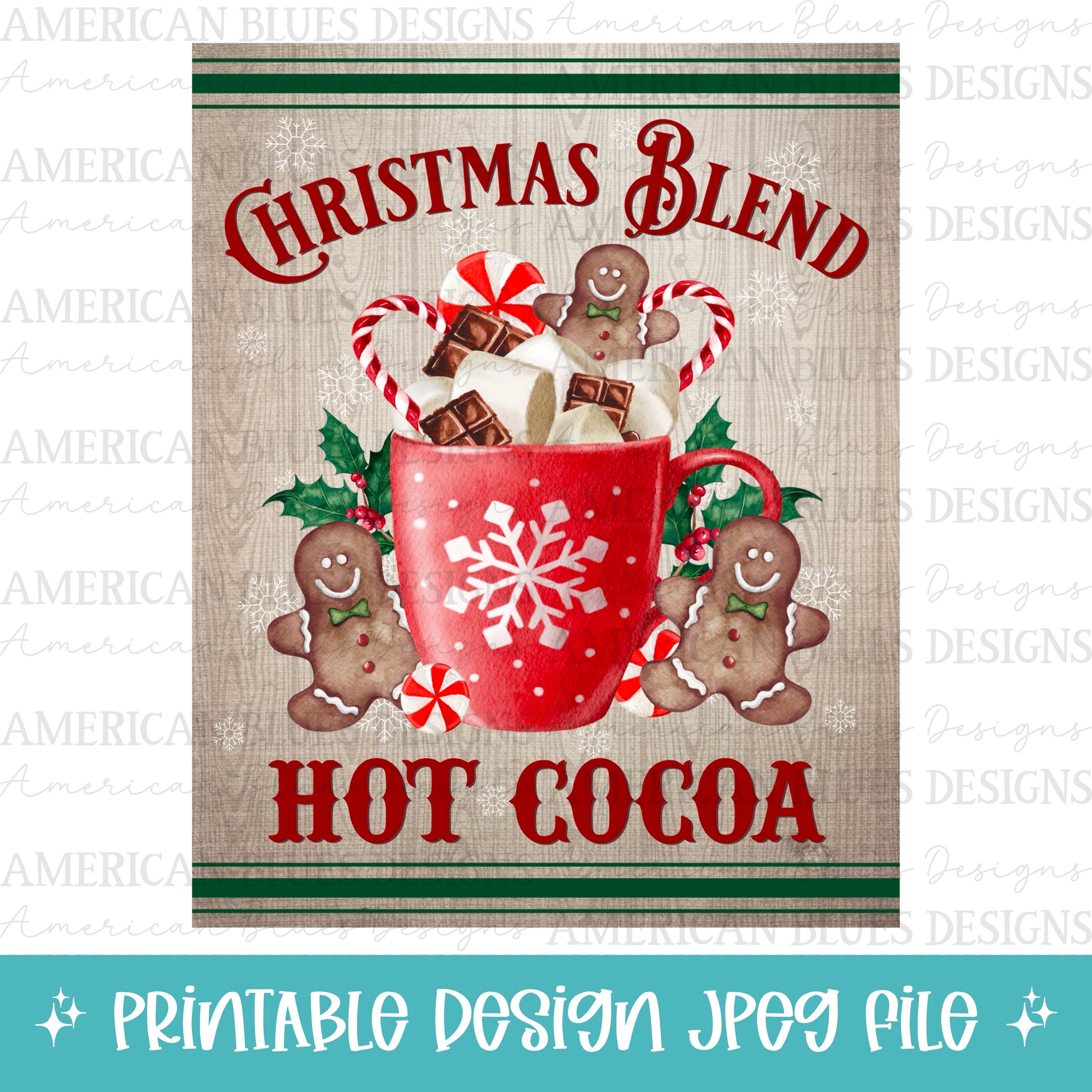 Christmas Blend Hot Cocoa printable | American Blues Designs