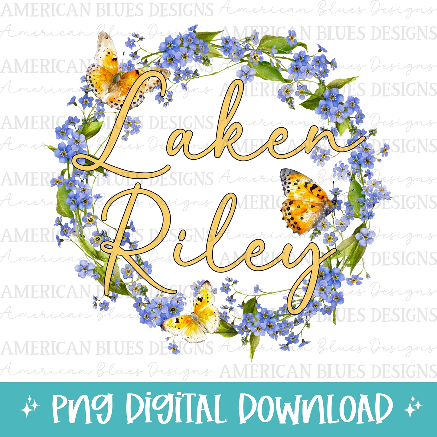 Laken Riley Forget-Me-Not wreath