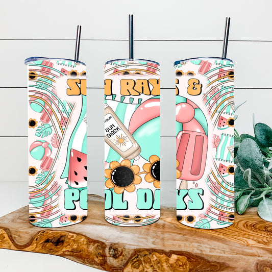Sun Rays & Pool Days 20oz tumbler wrap