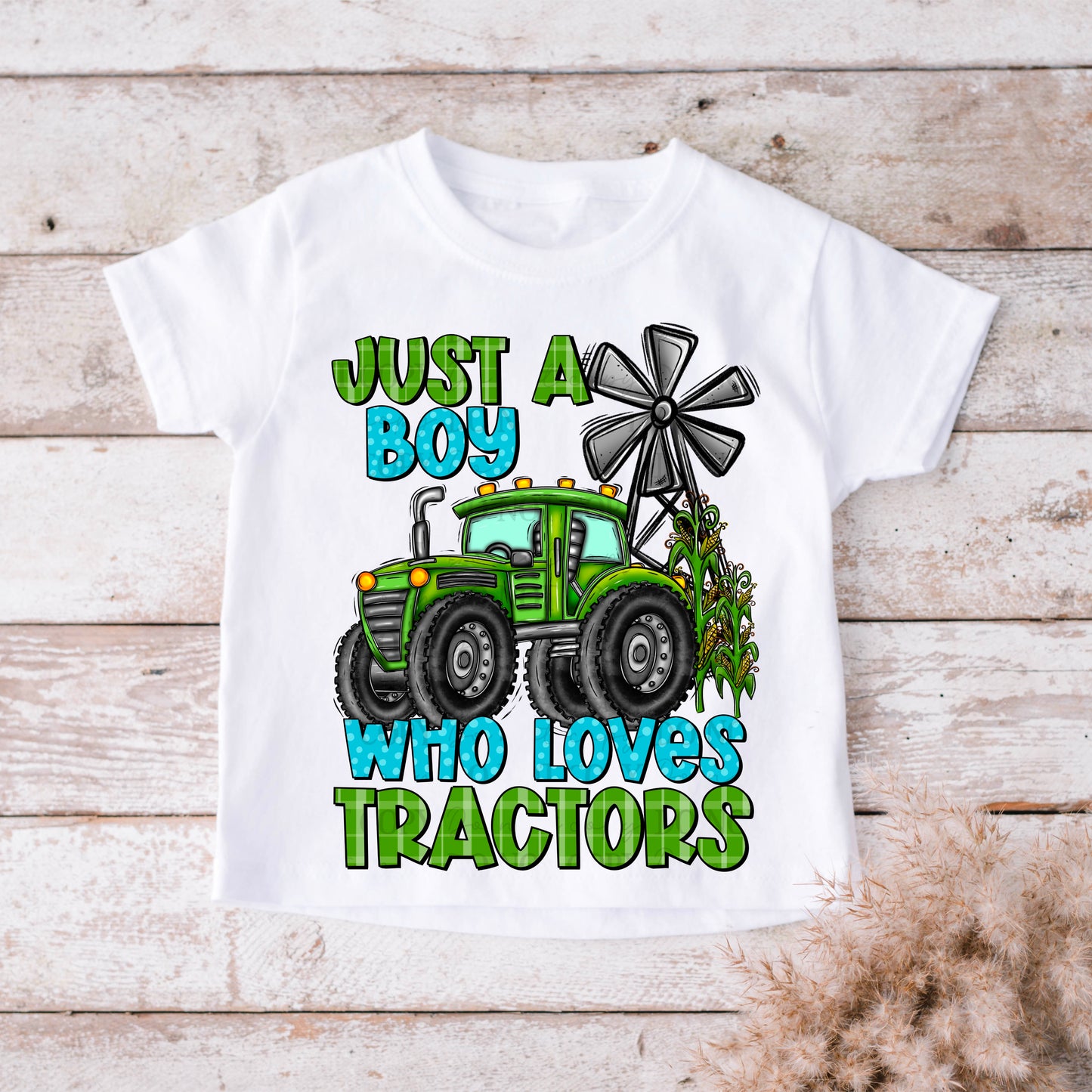 Just a boy who loves tractors