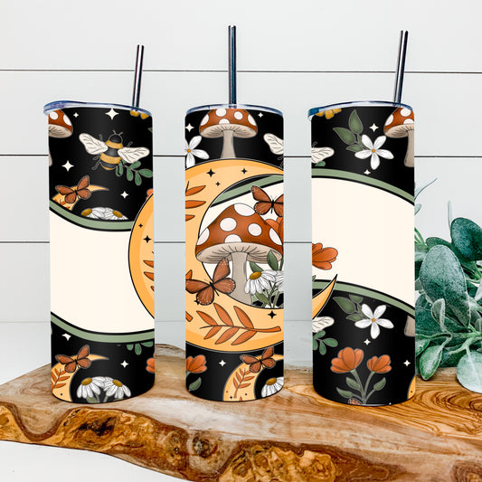 Moon & Shroom 20oz tumbler wrap 2 colorways