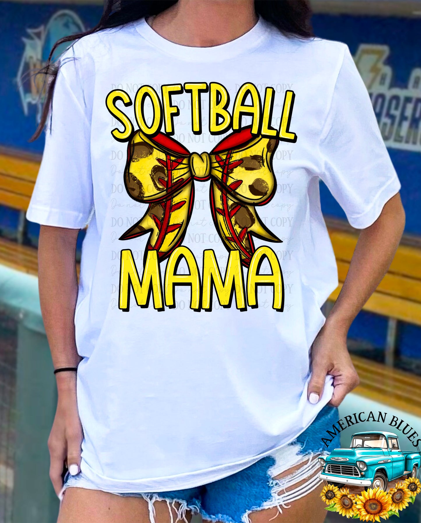 Softball Mama coquette bow digital design | American Blues Designs