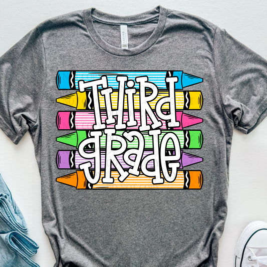 Third Grade seersucker crayon
