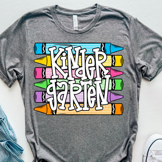 Kindergarten seersucker crayon