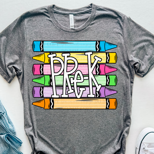Pre-K seersucker crayon