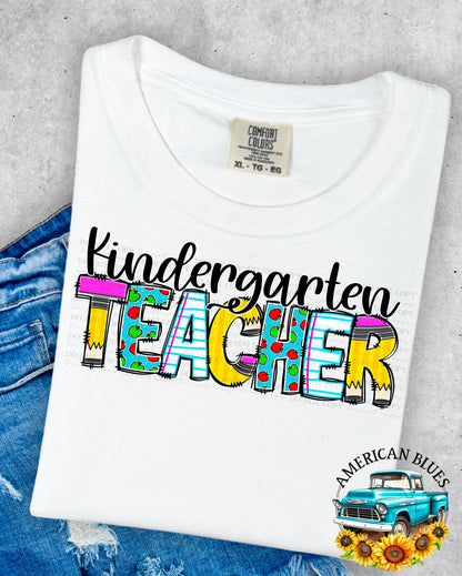 Kindergarten Teacher digital design | American Blues Designs 