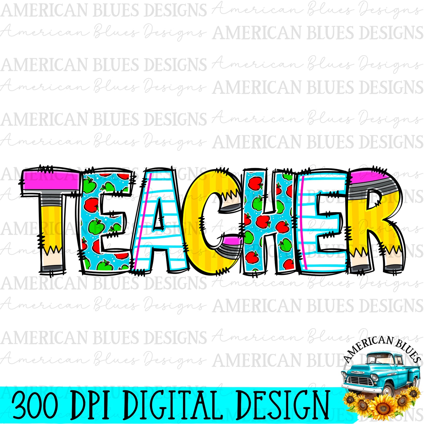 Teacher digital design | American Blues Designs 