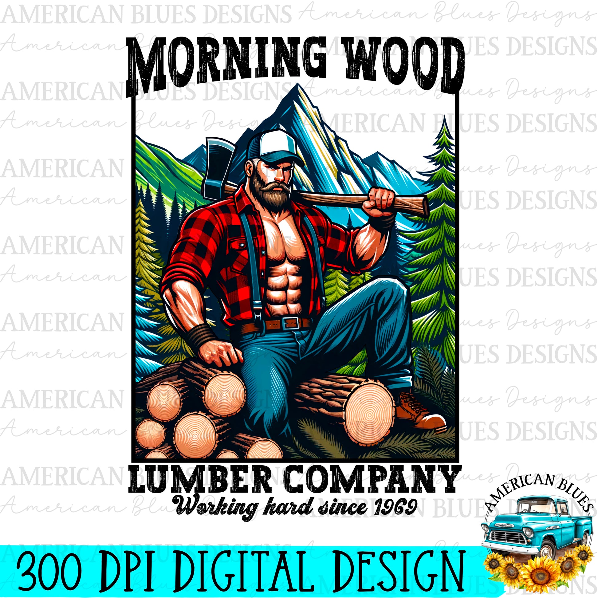 Morning Wood Lumber Co digital design | American Blues Designs 