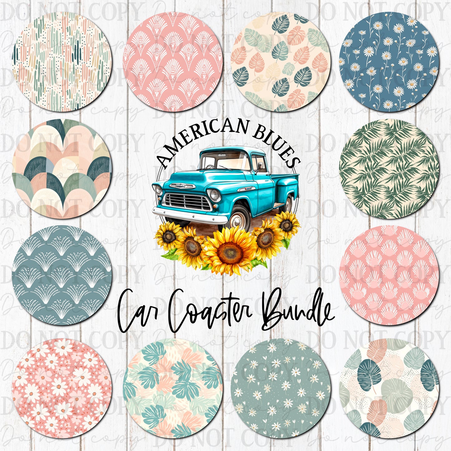 Boho Beauty car coaster bundle