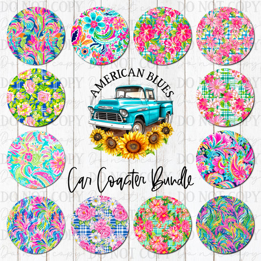 Preppy car coaster bundle