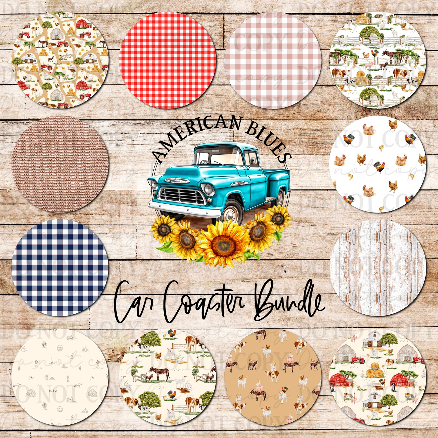 Country Farm car coaster bundle