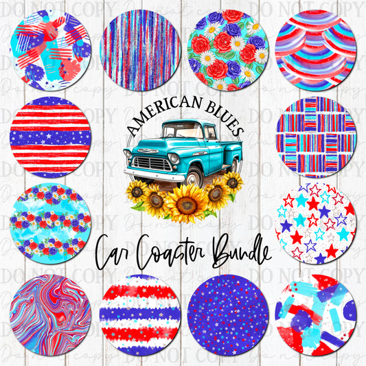 4th of July car coaster bundle