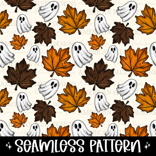 Fall Leaves & Ghosts seamless