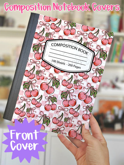 Checkered Cherries Composition Notebook Cover