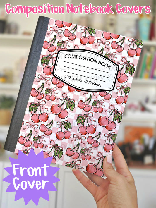 Checkered Cherries Composition Notebook Cover