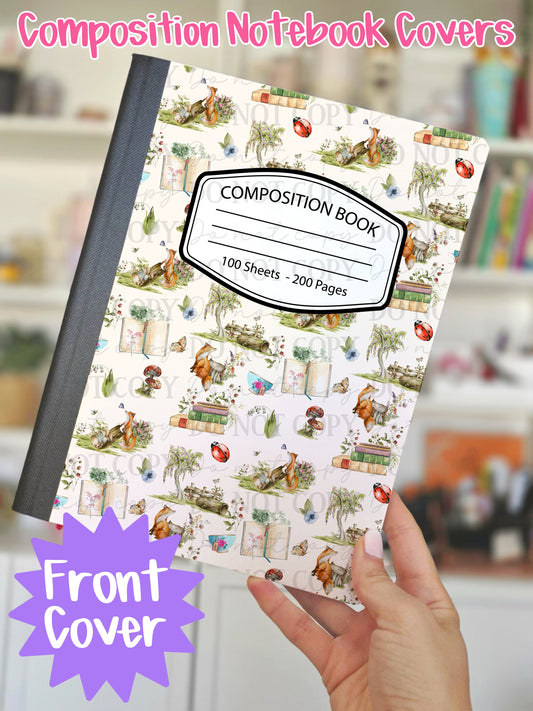 Bookish Fox & Friends Composition Notebook Cover