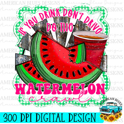 Watermelon Crawl digital design | American Blues Designs 