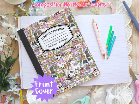 Bookish Flower Ghostie Composition Notebook Cover
