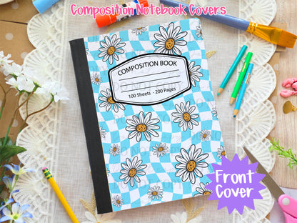 Wavy Daisy Composition Notebook Cover