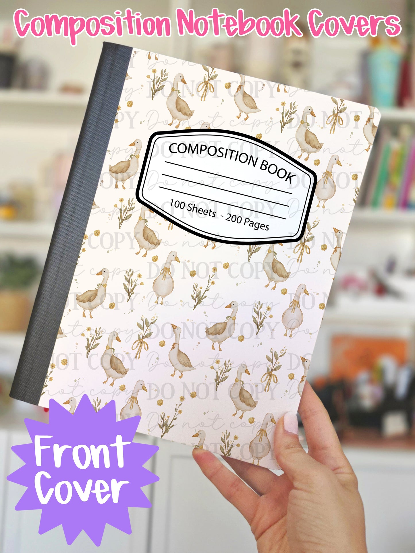 Watercolor Goose Composition Notebook Cover