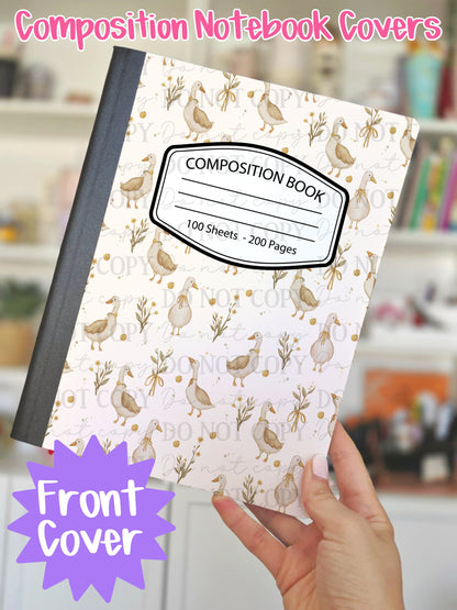 Watercolor Goose Composition Notebook Cover