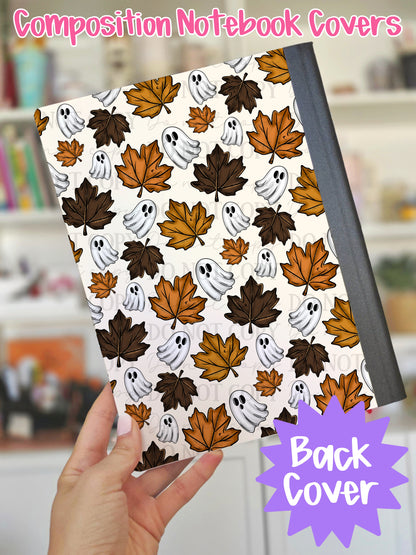 Fall Leaves & Ghosts Composition Notebook Cover